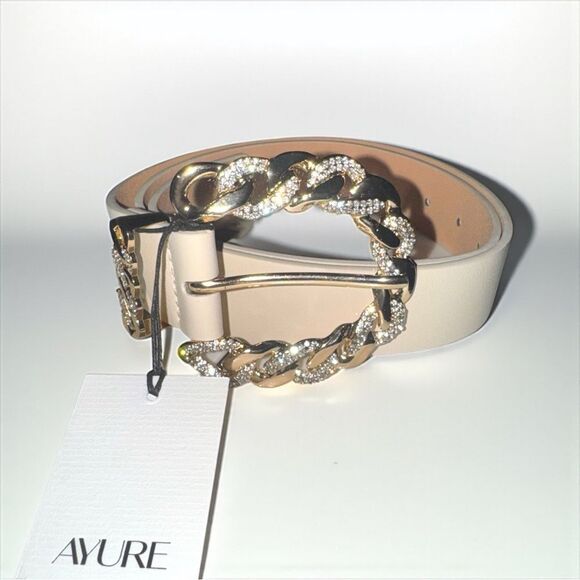 Ayure Gemstone Leather Belt l Gold Hardware l Medium l NWT - Picture 6 of 12